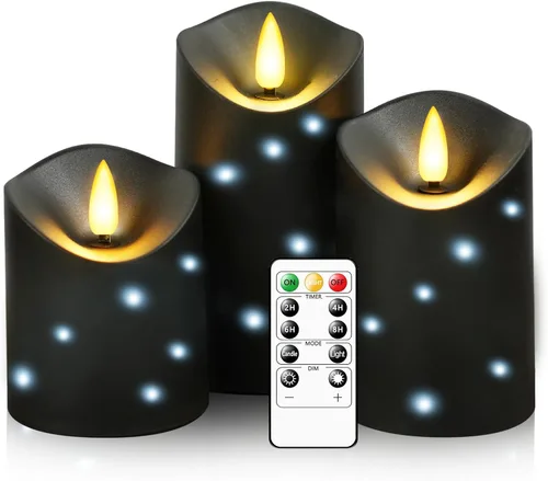Miniatura 12 de kakoya Velas LED grandes sin llama de 11" x 4" pulgadas para exteriores, impermeables, con control remoto y temporizador, velas de pilar acrílicas