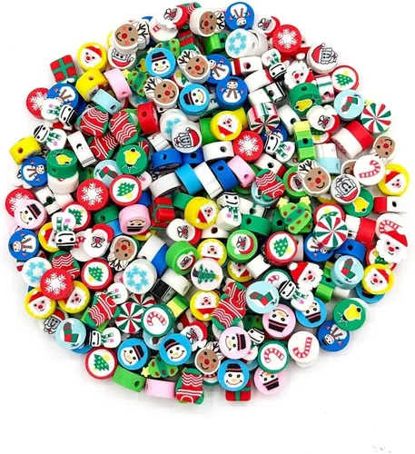 Miniatura 14 de 200 cuentas de arcilla polimérica de flores, cuentas espaciadoras de flores mixtas para hacer pulseras, collares, joyas