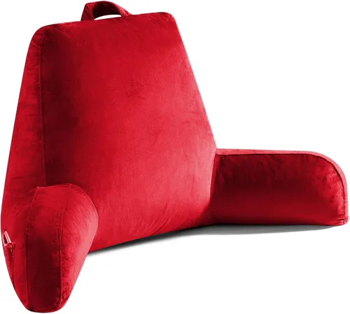 Miniatura 15 de OAISZ - Almohada de lectura para sentarse en la cama para adultos, almohada de lectura con espuma viscoelástica triturada, almohada de cama