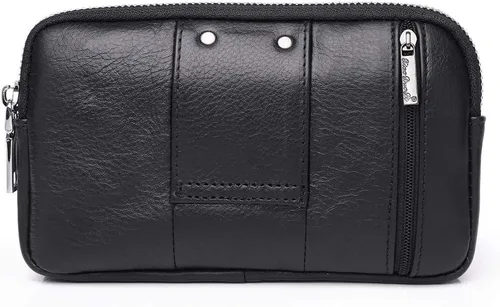 Miniatura 2 de Leather Waist Pack Belt Holster for Men Women Clip Holder Outdoor Travel Cover Pouch Purse Fanny Bag Cell Phone Case