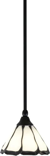 Miniatura 177 de Toltec Lighting Tallo Colgado Mini colgante, acabado de cobre negro, 3.5" cuadrado humo burbuja vidrio