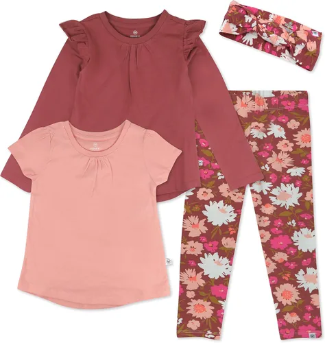 HonestBaby Fashion Outfit Sets Tops and Bottoms 100% Organic Cotton for Baby, Toddler Girls (LEGACY)