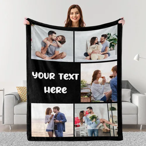Miniatura 24 de Mantas personalizadas con fotos, regalos personalizados para parejas para esposa, marido, novia, novio, manta con imagen personalizada "I Love You