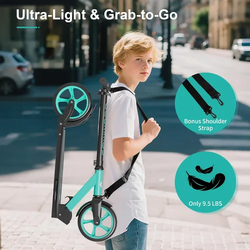 Miniatura 7 de Patinete para niños de 5 a 12 años, adolescentes, patinete plegable ligero para adultos con ruedas de 8 pulgadas, carga máxima 240 LBS, regalo