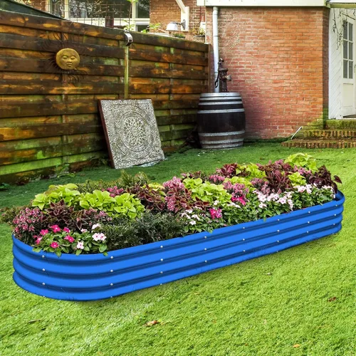 Miniatura 6 de Land Guard Kit de cama de jardín elevada galvanizada de 8 x 2 x 1 pies, cajas de jardín elevadas de capacidad de 108 galones para exteriores, camas