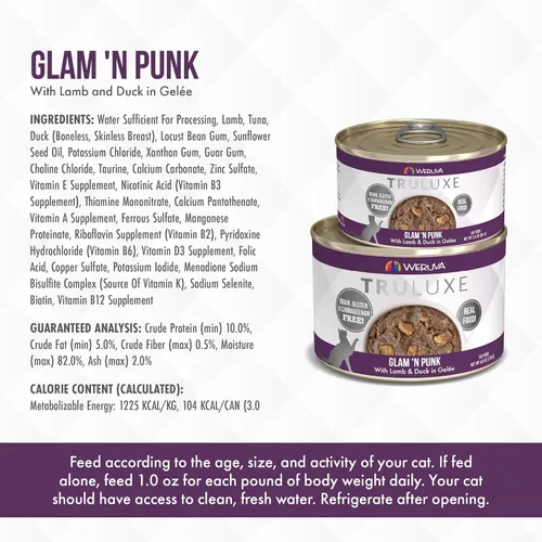 Miniatura 5 de Comida enlatada sabor cordero y pato TruLuxe Glam 'n Punk marca Weruva (24 unidades de 3 onzas cada una)
