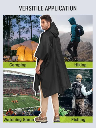 Miniatura 6 de Impermeable con capucha estilo poncho, para hombres y mujeres