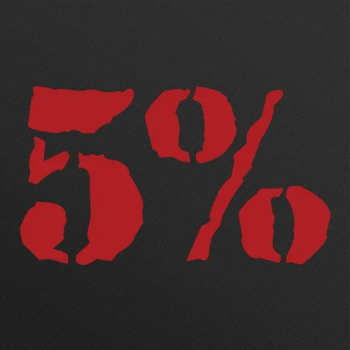 Rich Piana 5% Nutrition - Calcomanía pequeña roja al 5%, calcomanías de entrenamiento de gimnasio para botella de agua Calcomanía pequeña roja 5%
