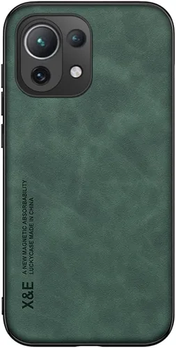 Kepuch Funda Silklike para Xiaomi 11 Lite - Cubierta de parachoques Placa de metal incorporada para Xiaomi 11 Lite - Verde Seda-Verde