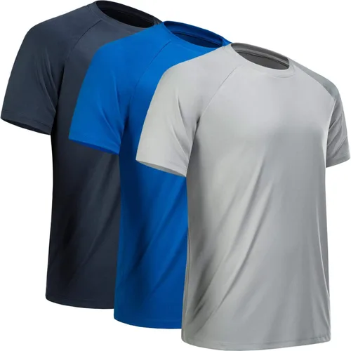 Miniatura 13 de Camisetas de entrenamiento para hombre, de manga corta, de secado rápido, atlético, gimnasio, activo, absorbe la humedad