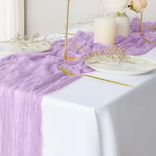 Miniatura 8 de 2 paquetes de caminos de mesa de estopilla de champán, camino de mesa de gasa de 10 pies, caminos de mesa de estopilla rústicos para boda