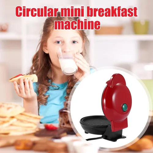 Miniatura 5 de Plancha pequeña para panqueques - Máquina para hacer panqueques, plancha redonda para panqueques individuales, galletas, huevos, sartén