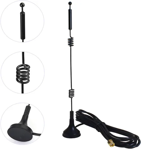 Miniatura 2 de Antena WiFi de doble banda de largo alcance (paquete de 4), eifagur 9dbi 2.4GHZ 5GHZ 5.8GHZ RP-SMA conector con base magnética para cámara IP