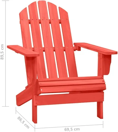Miniatura 2 de Silla Adirondack de patio, muebles de exterior, juego de playa, muebles de porche, silla de descanso adecuada para patio, conciertos, camping, Rojo
