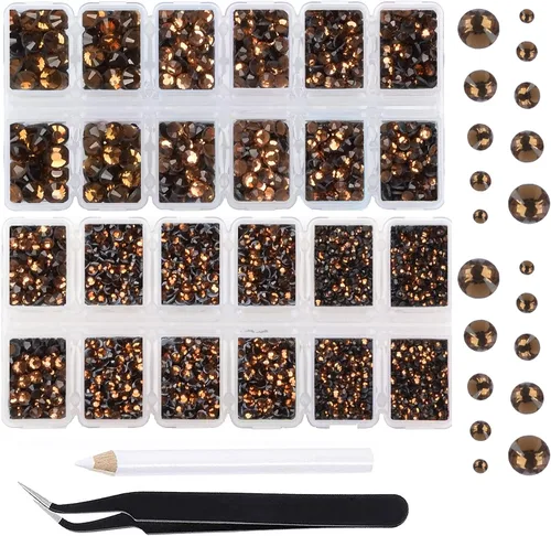 Miniatura 68 de Massive Beads 7800 vasos de hierro termoadhesivos con parte trasera plana, 5 tamaños, diamantes de imitación para hacer proyectos de bricolaje