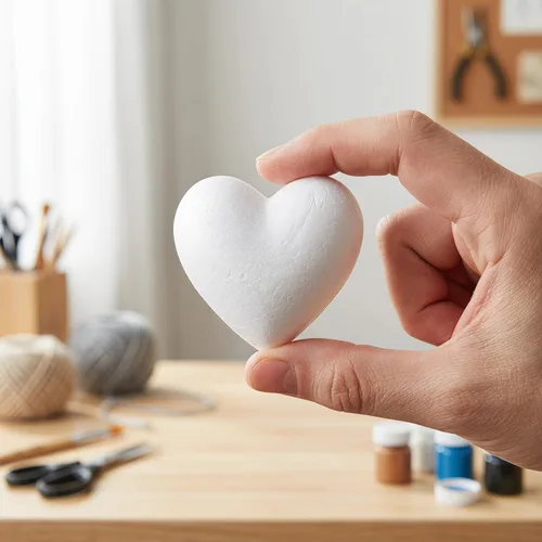 Miniatura 3 de Paquete de 20 corazones de espuma de poliestireno blanco – Espuma artesanal en forma de corazón para Navidad, decoración de boda, decoración del día