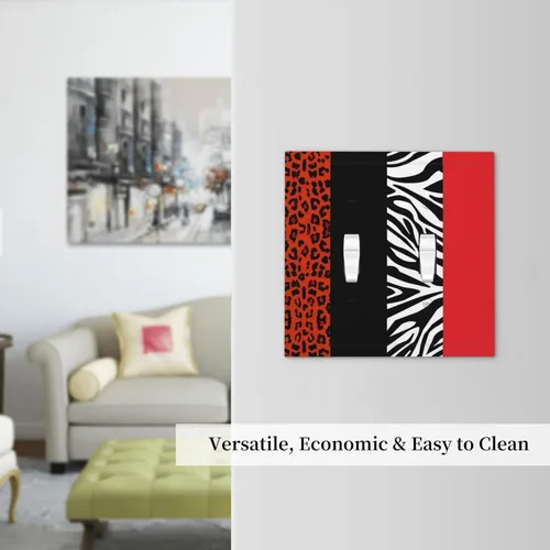 Miniatura 197 de Cubiertas de placa de pared de 3 gang con interruptor de luz de triple palanca, en negro y dorado con esplendor de oro rosa, estampado floral