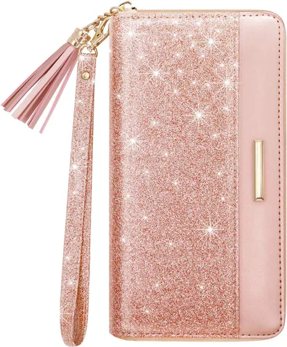 Miniatura 6 de Coco Rossi Carteras para mujer, de piel sintética, tarjetero organizador con borla y correa de muñeca