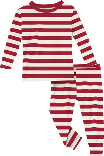 Miniatura 70 de KicKee Pants Conjunto de pijama de manga larga con estampado de piezas