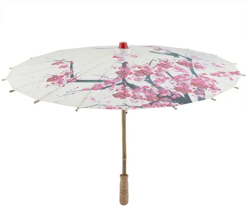 Miniatura 3 de KUIKUI Chinese Oiled Paper Umbrella Parasol White Wedding Umbrella Photo Props Tea Party Decorations