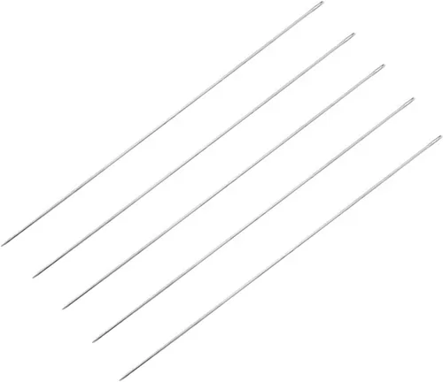 Miniatura 36 de 10 agujas Lei para fabricación de Leis, aguja de costura de ojos grandes de 4.7 pulgadas para manualidades, aguja larga de Lei para hacer flores