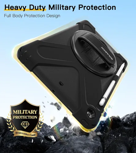 Miniatura 5 de BRAECN Funda para iPad 6ª/5ª Generación, Funda iPad 9.7 2018/2017 - Resistente a Prueba de Golpes con Soporte para Lápices, Correa de Hombro
