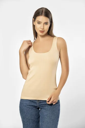 Miniatura 18 de VAVONNE Camiseta sin mangas tipo camisola para mujer, toda de algodón, aireada, suave y cómoda