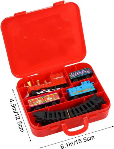 Miniatura 2 de Juego de tren eléctrico navideño para pista de ferrocarril de plástico y maleta portátil, superficie lisa segura para niños y colores brillantes que