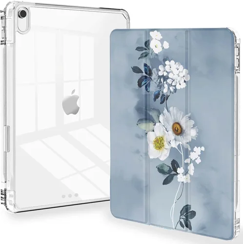 Miniatura 17 de Feams Funda para iPad (A16) 11ª generación de 11 pulgadas 2025, iPad de 10.9 pulgadas 2022, cubierta trasera transparente delgada de tres pliegues
