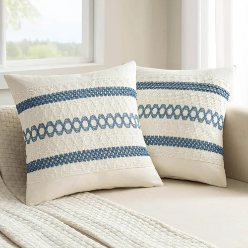 Miniatura 13 de MIULEE Fundas de almohada lumbares decorativas bohemias, cojín de algodón retro, tejidas de macramé para decoración del hogar para cama, sofá, neutro