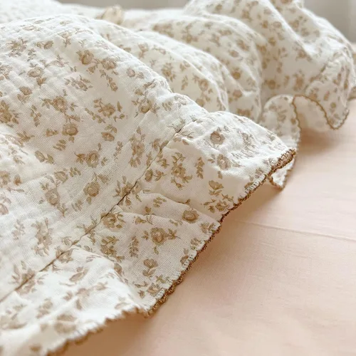 Miniatura 4 de BuLuTu Funda de almohada de muselina de algodón para niños pequeños, tamaño estándar, lindas flores de camelia, súper suave, funda de almohada