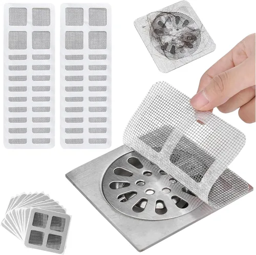 Atrapapelos desechable para drenaje de ducha, etiquetas adhesivas desechables mejoradas para drenaje de pelo, cubierta de malla para drenaje,