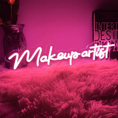 Miniatura 2 de Letrero de neón para artista de maquillaje para spa, sala de belleza, cejas de uñas, decoración LED de arte de pared para tiendas de negocios