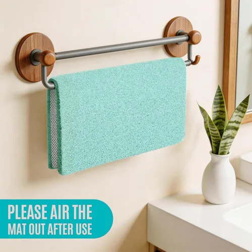 Miniatura 7 de Joyhalo Tapete de ducha antideslizante, de secado rápido, para ducha, bañera, baño, hogar, 24 x 24 pulgadas, color aguamarina