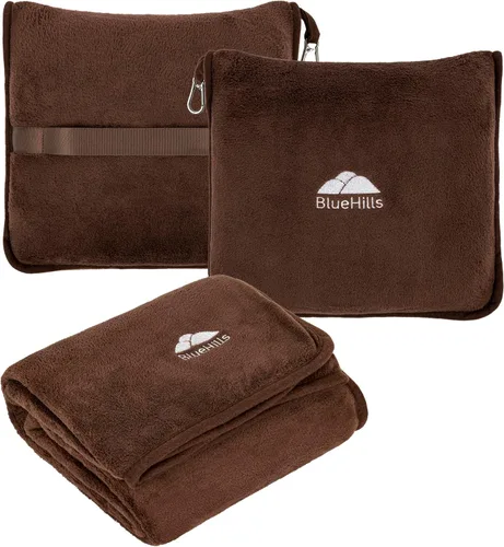 Miniatura 20 de BlueHills - Manta y almohada premium suave y alta para viajes en avión, esenciales para vuelos largos, manta larga para llevar en la bolsa con clip
