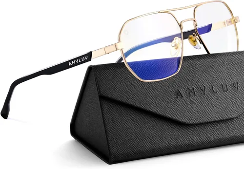 Miniatura 10 de ANYLUV Gafas de luz azul para mujer/hombre, gafas de bloqueo de luz azul para mujer, gafas de juegos para computadora para protección ocular