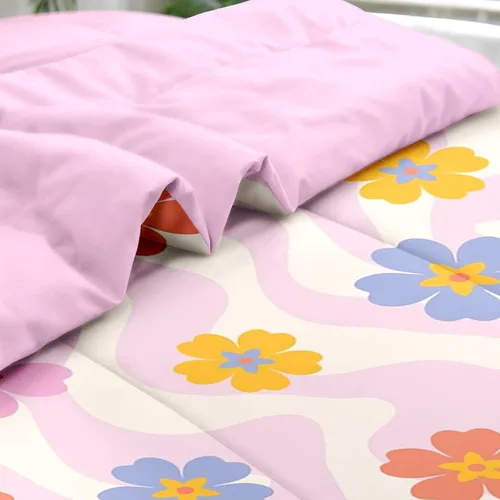 Miniatura 5 de Pamnest Juego de edredón tamaño individual, ropa de cama retro de 5 piezas para niños y adultos, juego de sábanas con estética hippie para niños