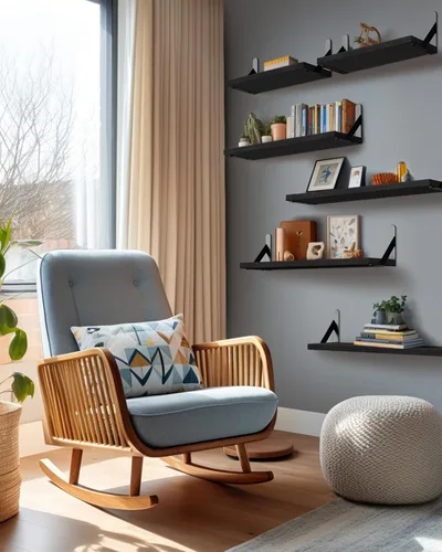 AMADA HOMEFURNISHING - Juego de 6 estantes de pared, estantes flotantes de madera para decoración, estilo rústico de granja para dormitorio,