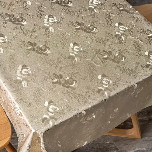 Miniatura 3 de FAVE Manteles dorados de vinilo para mesa de comedor de cocina, cubierta de mantel de PVC lavable para mesa rectangular para bodas, banquetes