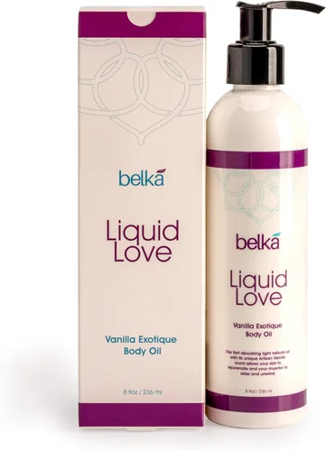 Aceite corporal líquido Love Vanilla Exotique para terapia de masaje relajante y masajes sensuales en pareja - Fabricado en Estados Unidos, 100%