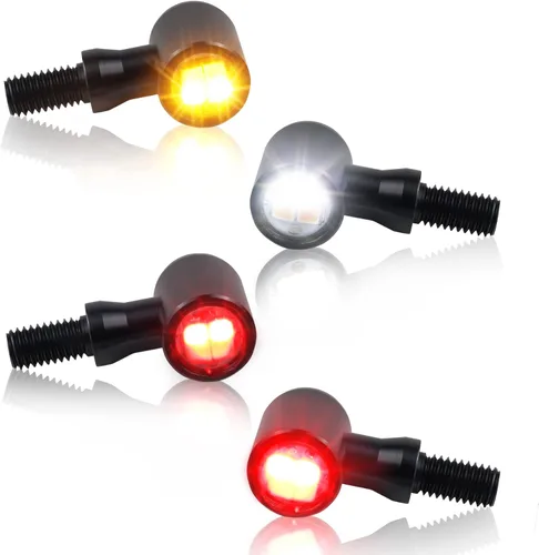 Señales de Giro Delanteras y Traseras para Motocicleta Kit Universal de Señales de Giro LED Mini Intermitentes Compatibles con Harley Honda Suzuki