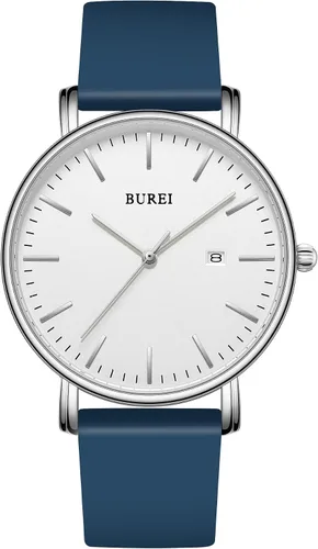 Miniatura 11 de BUREI Relojes de pulsera para hombre, relojes minimalistas de moda, analógicos de cuarzo, impermeables para hombres