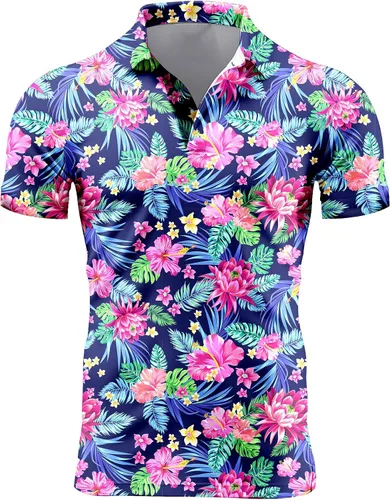 Miniatura 137 de Camisa de golf de los años 80 para hombre, ajuste seco, manga corta, estampada, divertidas, camisas de golf de los años 90 para hombre