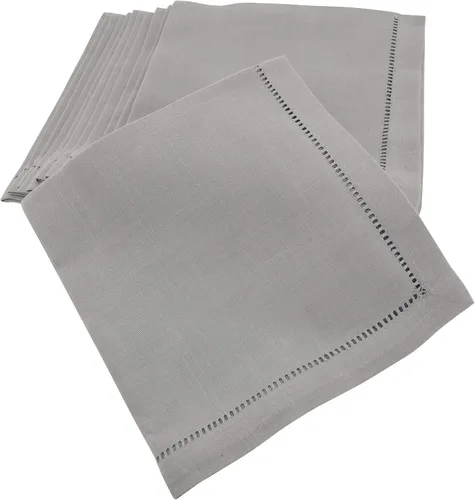 Miniatura 56 de SARO LIFESTYLE Servilleta de cóctel con borde cosido (juego de 12), negro, 6"x6