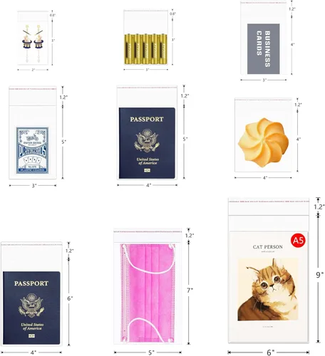 Miniatura 4 de Pequeñas bolsas transparentes resellables para violonchelo de 2 x 3 pulgadas, 300 bolsas adhesivas autosellantes para dulces, joyas, cuentas