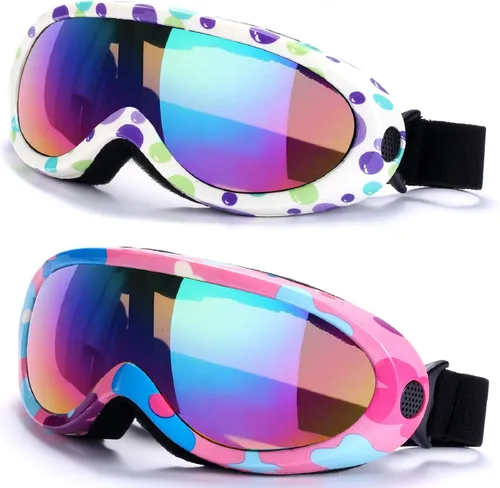 Miniatura 12 de Lentes protectores para esquiar 2 unidades, anteojos protectores para snowboard para niños, niñas, jóvenes, hombres