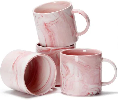 Miniatura 9 de M101 - Tazas de café apilables de 12 onzas para oficina, taza de cerámica de mármol novedosa para niños y niñas, amantes, mujeres y hombres, juego