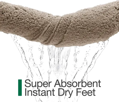 Miniatura 7 de LUMI Alfombras de baño ultrasuaves antideslizantes con parte trasera de goma, absorbente y lavable, de secado rápido, alfombra de felpa de Beige