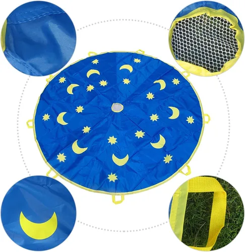 Miniatura 4 de Akozon Paracaídas de arco iris 1.8M deportes al aire libre niños paraguas arco iris niños Jump-sack juego ballute paracaídas tela de poliéster