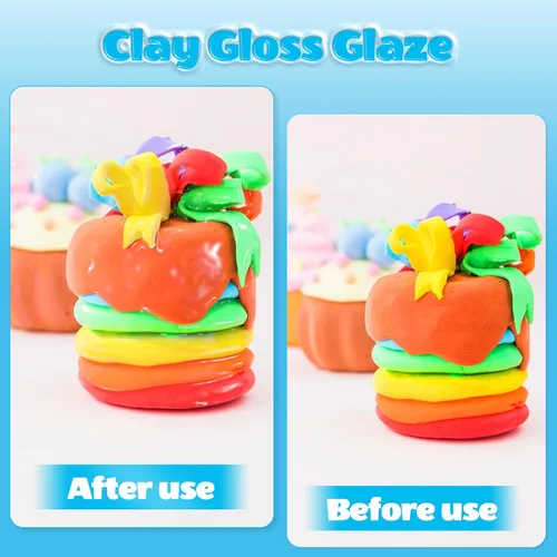 Miniatura 7 de Caly and Glaze Kit de barniz – 10.58 oz de arcilla de espuma moldeable para cosplay (blanco) de alta densidad y 3.4 fl oz de esmalte brillante kit
